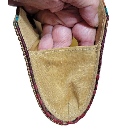 Vintage Handcrafted Multicolor Beaded Handle Clutch Purse With Floral & Geometri - Picture 6 of 7